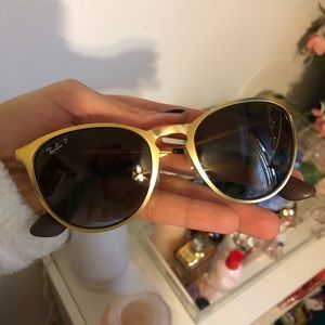 Ray Ban Gold Erika Sunglasses